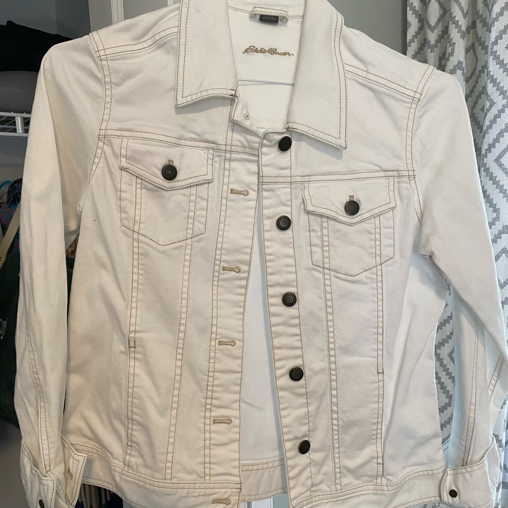 Eddie Bauer white denim jacket